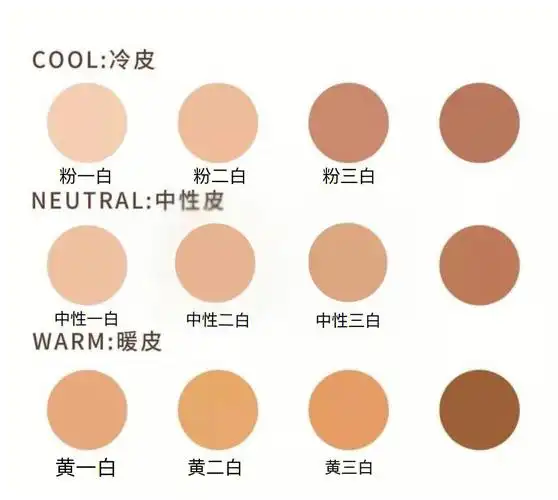 冷暖皮区分各大品牌色号不一样