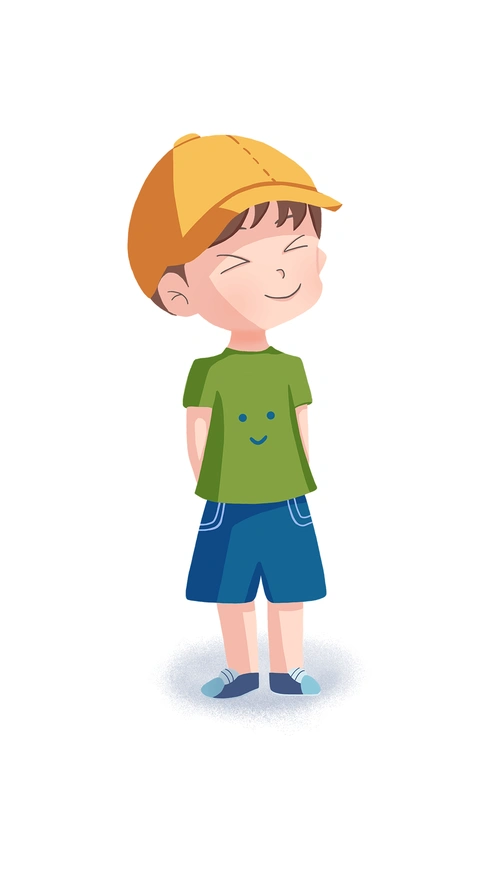 可爱小清新儿童男孩插画