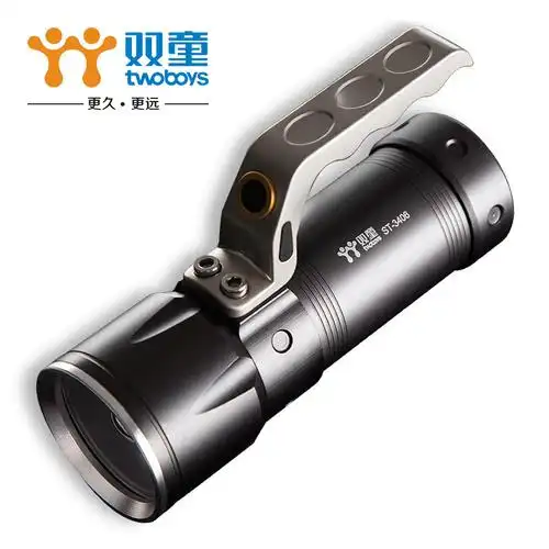 双童st-3407新款手提灯户外强光手电筒超亮远射led可充电手电筒