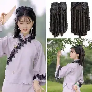 油条卷假发宫廷卷假发佩戴简单复古美观大方外出游玩佩戴假发发型