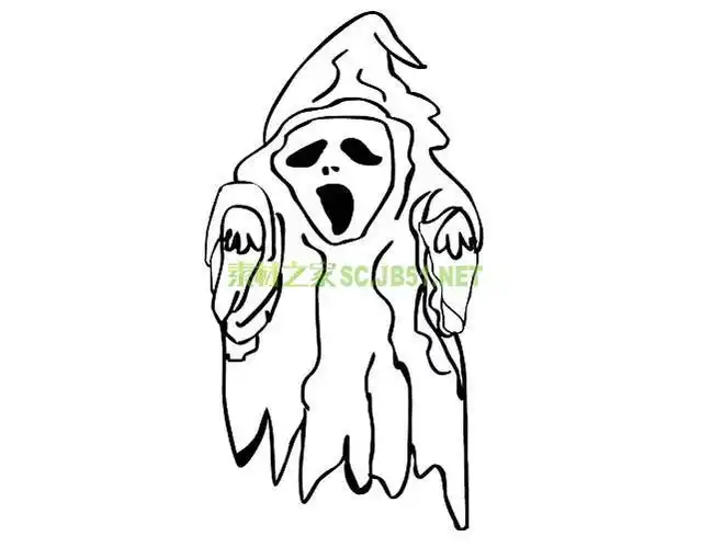 幽灵鬼魂简笔画图片 幽灵鬼魂怎么画 - 人物简笔画 - 老师板报网