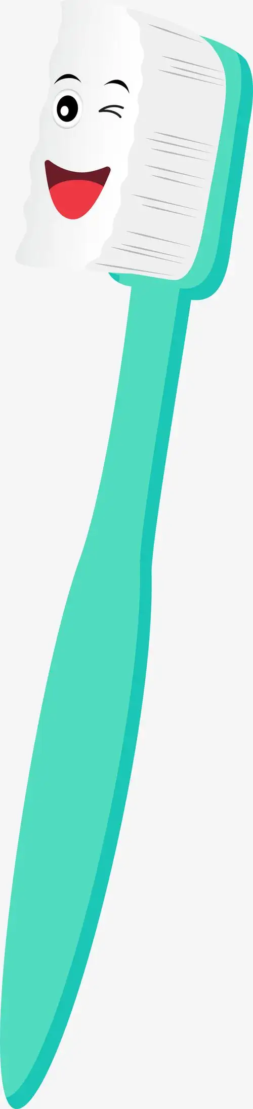 绿色卡通可爱牙刷