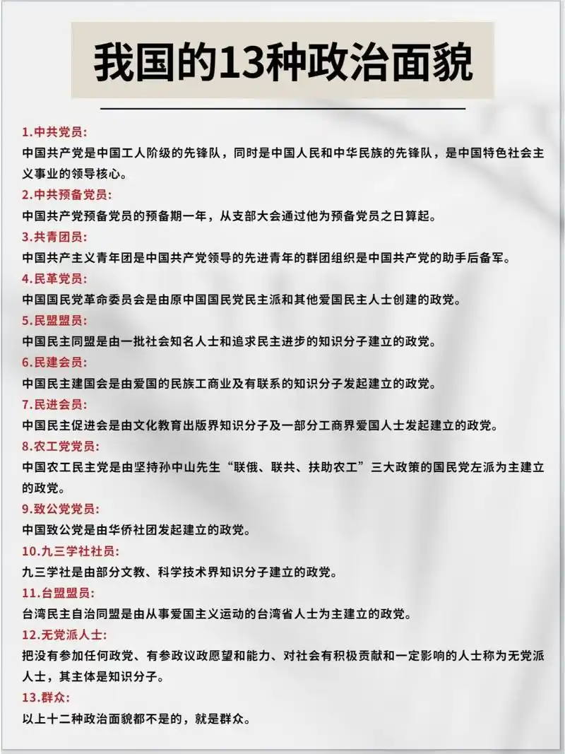 13种政治面貌你都知道吗|启公公考 这13种政治面貌你都知道吗?