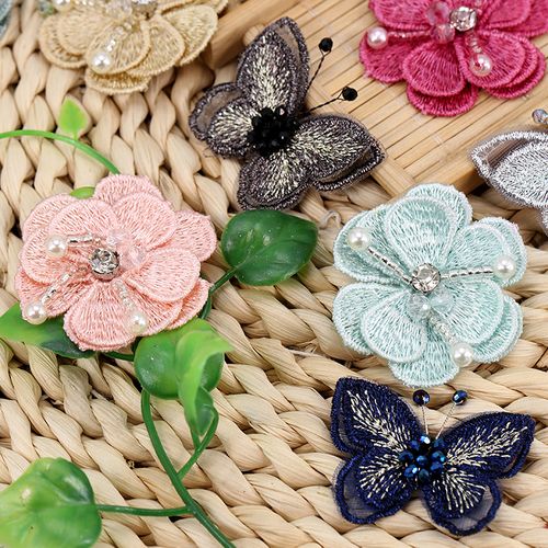 刺绣蝴蝶修复布贴衣服贴布补丁贴花图案绣花贴片小号破洞补洞衣贴