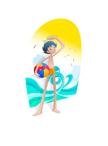 矢量图 矢量人物 海边游泳的孩子 关 键 词: 夏天,卡通人物,孩子,游泳