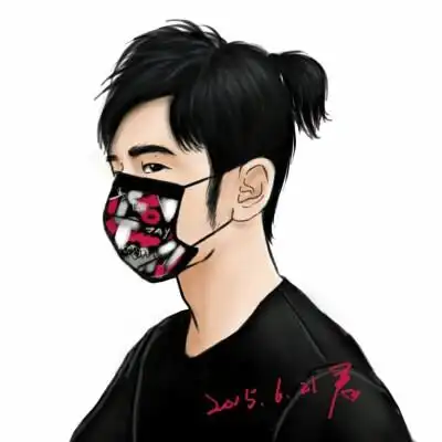 手绘周杰伦侧脸