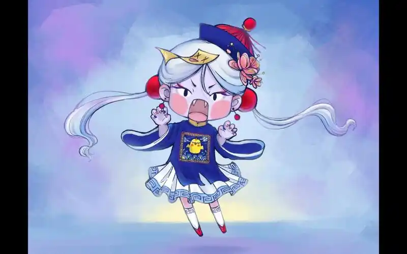 【板绘过程】中元节一只迟到的小僵尸,q版人物