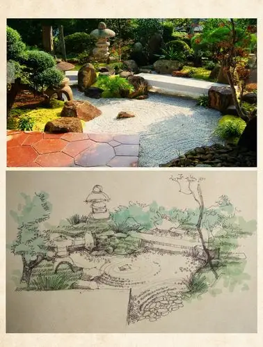 手绘记录方案之日本茨城县土浦市h邸景观设计