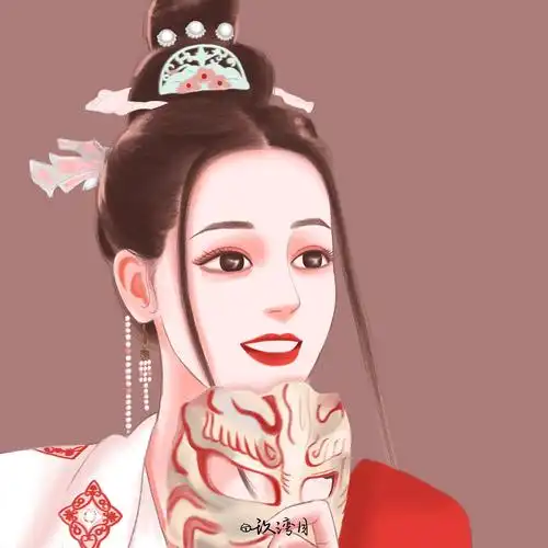 迪丽热巴李长歌人物头像插画