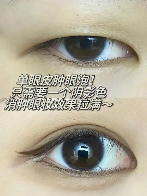 单眼皮肿眼泡超级简单一个颜色消肿绝佳