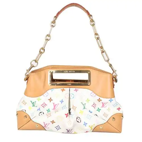 [9.0新]路易威登lv经典款白三彩中号judy单肩手提包