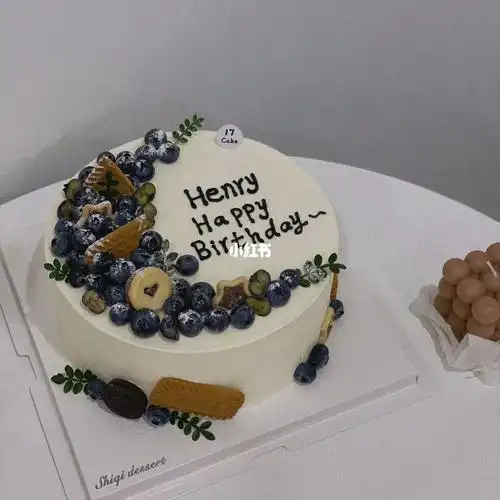 男士生日蛋糕三十岁生日蛋糕ins蓝莓款