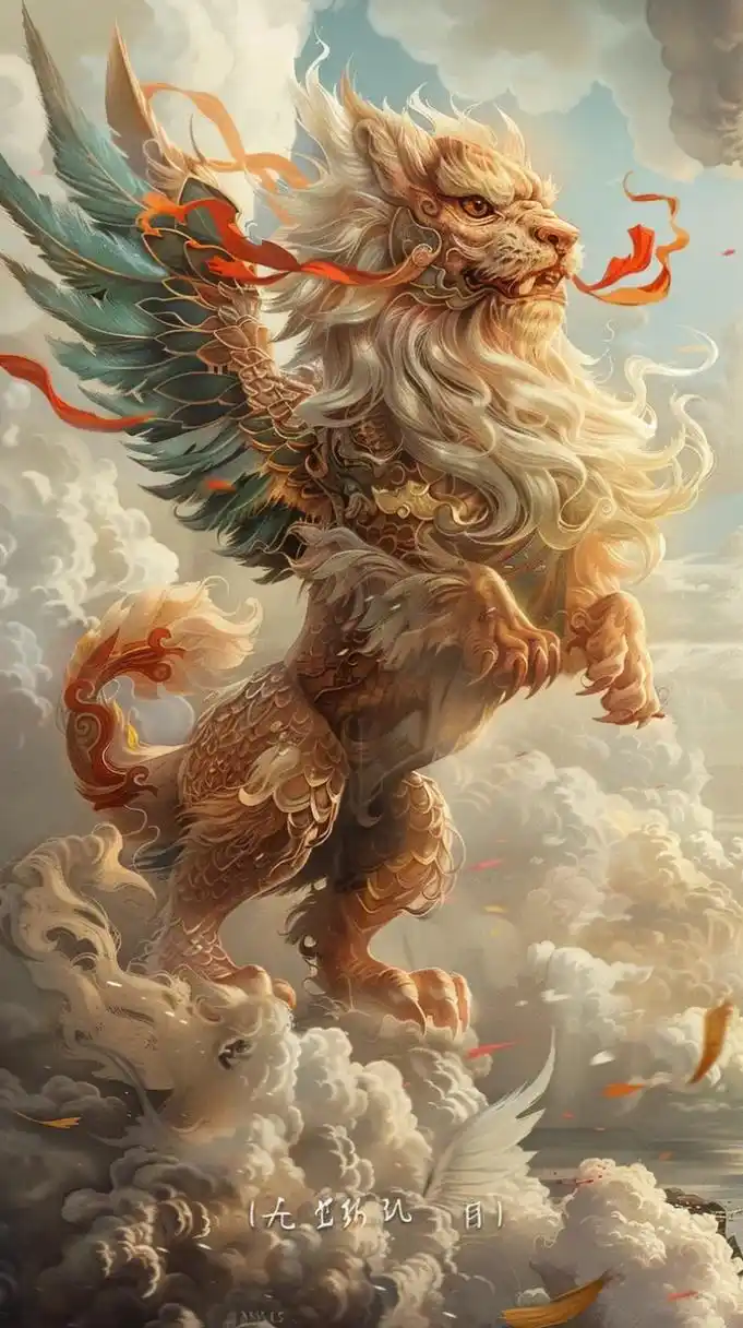 貔貅镇宅财源广|山海经风格壁纸  貔貅被现在的人们视为财神兽,具有