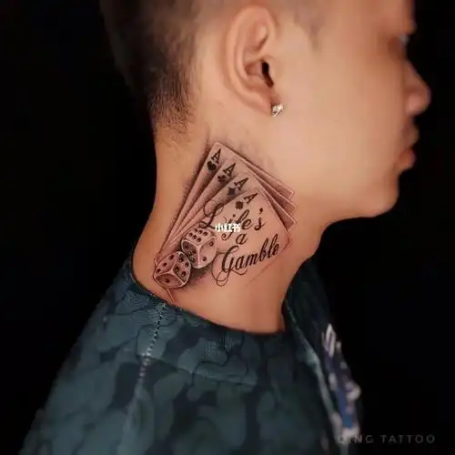 扑克纹身骰子纹身奇卡诺纹身
