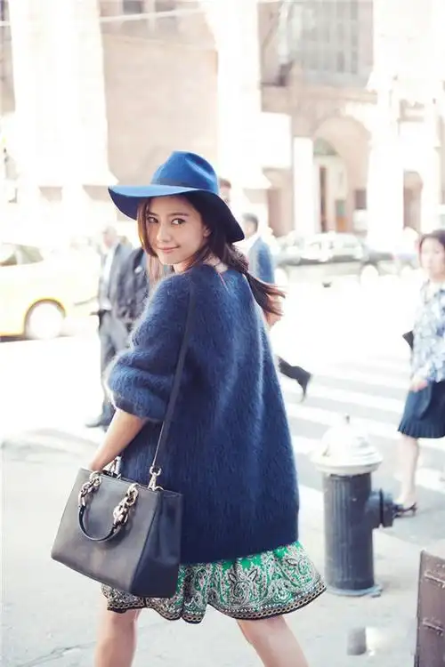 高圆圆纽约街拍性感时尚欧美范儿写真图片