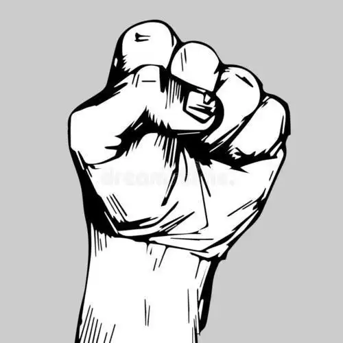 中美拳头对抗简笔画