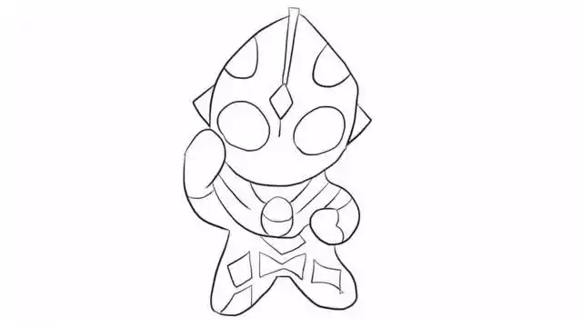 两分钟学会画可爱简单的迪迦奥特曼儿童卡通简笔画