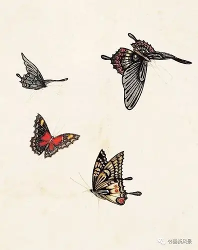 国画中的花蝴蝶美成了百花仙子