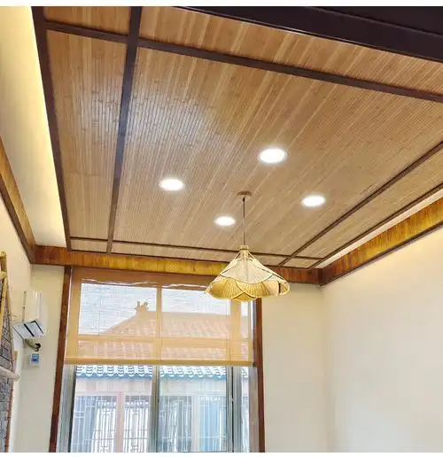 竹片吊顶 竹片无线编竹帘子竹编竹席吊顶墙面装饰装修材料茶室民宿