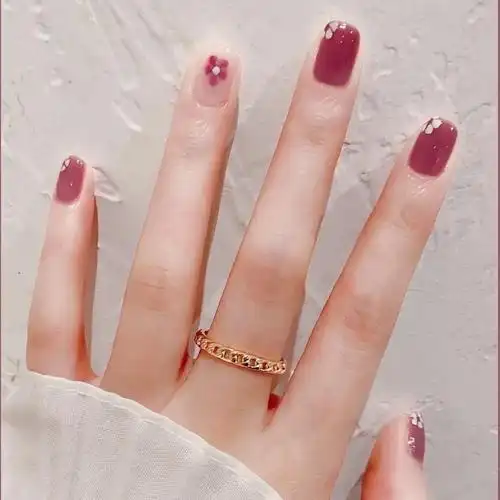 2021新款冰透紫色美甲手绘指甲成品贴片手工美甲工具