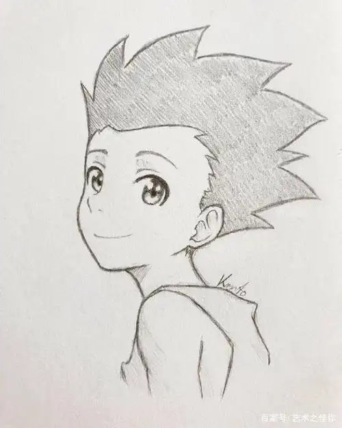 一组超帅气的手绘动漫男生线稿,画风爱了