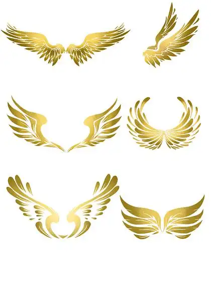 轮廓样式001970手绘图腾装饰翅膀图腾89197036美丽翅膀装饰飞翔仙女