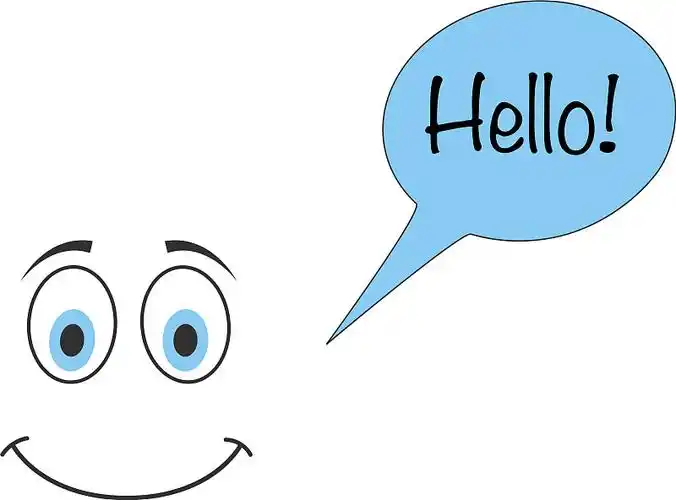 hello表情符号上的白色背景平hello图片