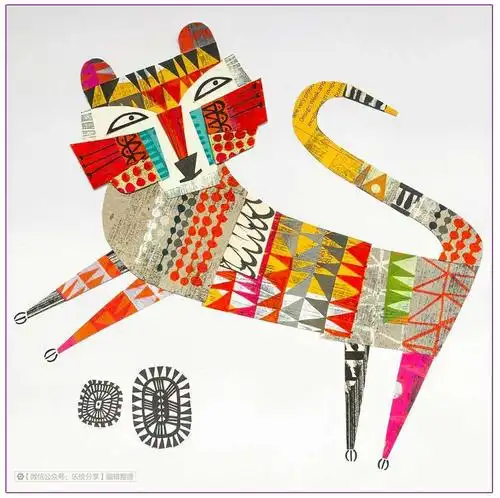 其它 《有趣的动物拼贴画》高段 写美篇材料准备:花布或者是 带有花纹