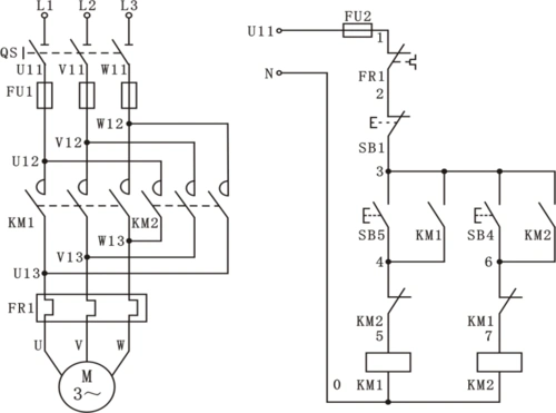 实训一 接触器联锁的三相异步电动机正反转控制电路