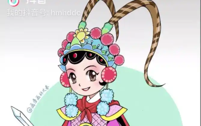 【绘画小练习】动漫人物 刀马旦 上色过程_哔哩哔哩 (゜-゜)つロ 干杯