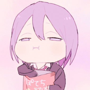 吃东西二次元女孩粉色头发gif动图_动态图_表情包下载_soogif