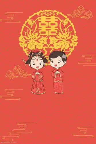 中国古典风结婚婚礼请柬邀请函背景