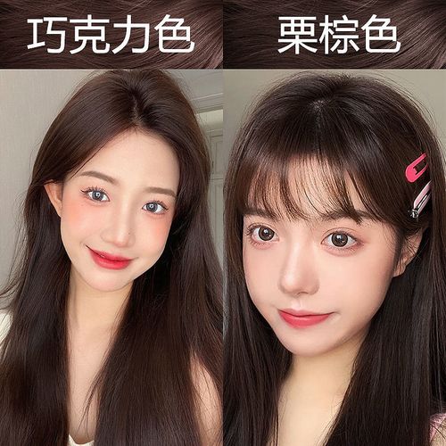 巧克力色染发剂2022流行颜色显白盖白发植物纯栗棕色膏自己在家染