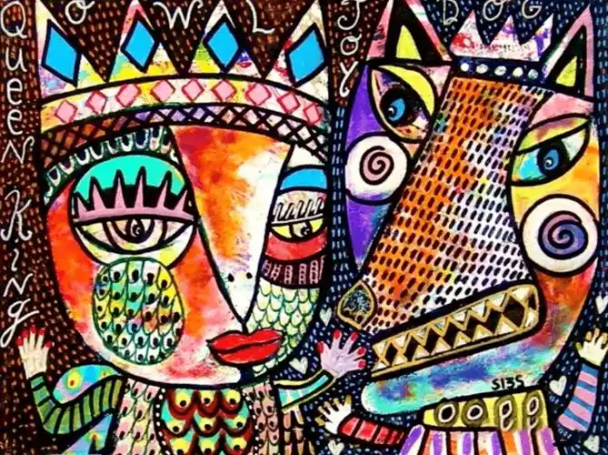 学会线条装饰和色彩分割教你画出毕加索风色彩装饰画