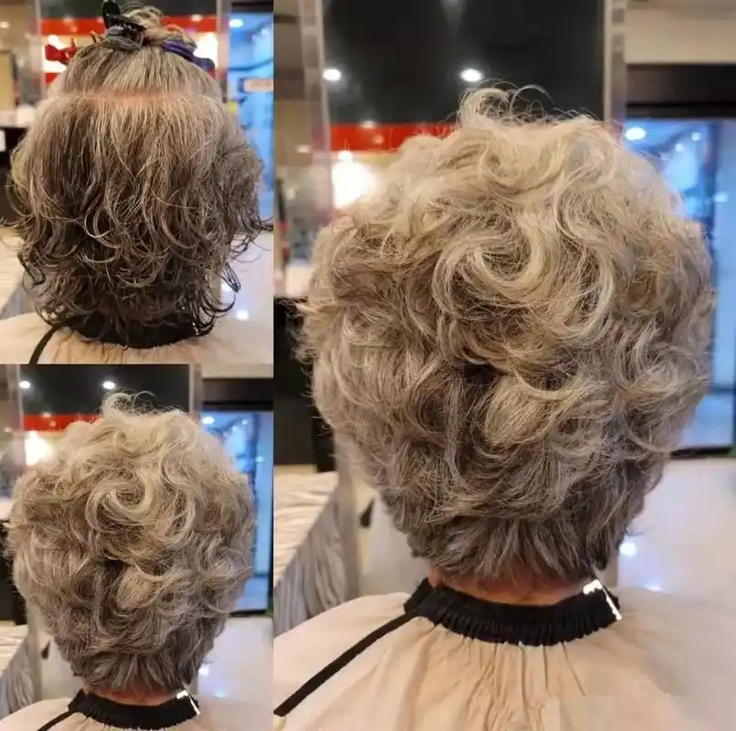 这才是最适合老年人的卷发,蓬松饱满又显发量多,简单随意又实用