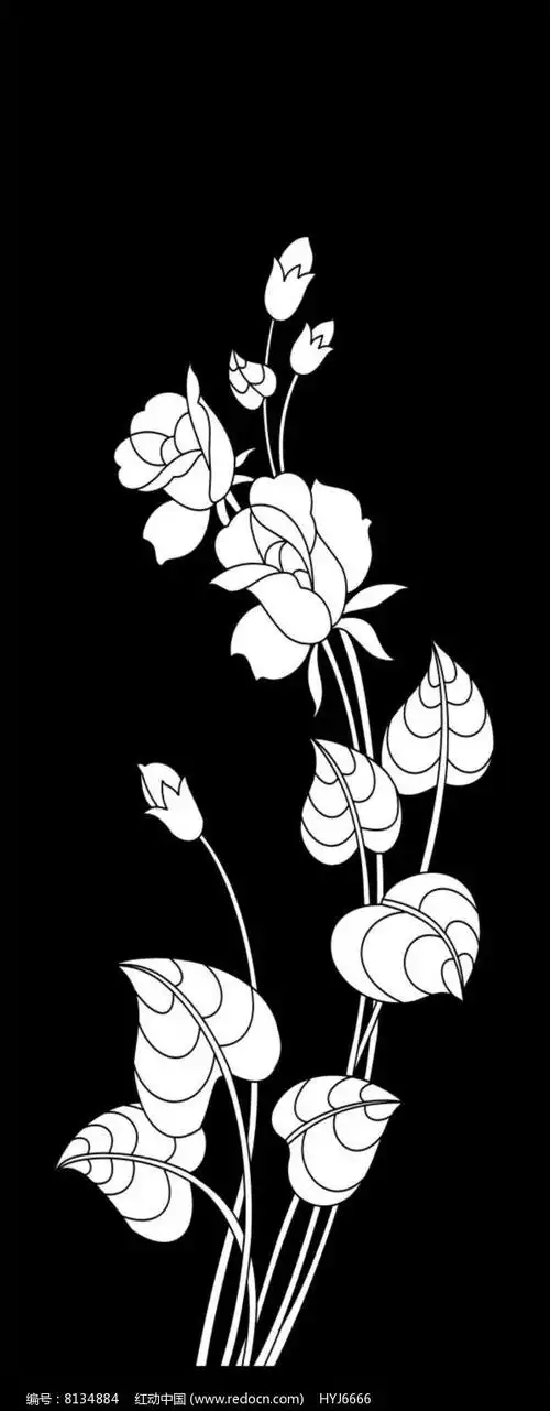 抽象马蹄花雕刻图案