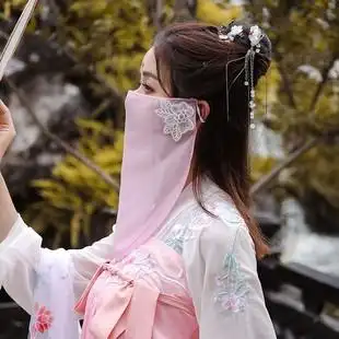 面纱古风汉服遮脸公主