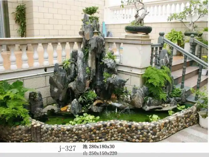 花园景观假山水池