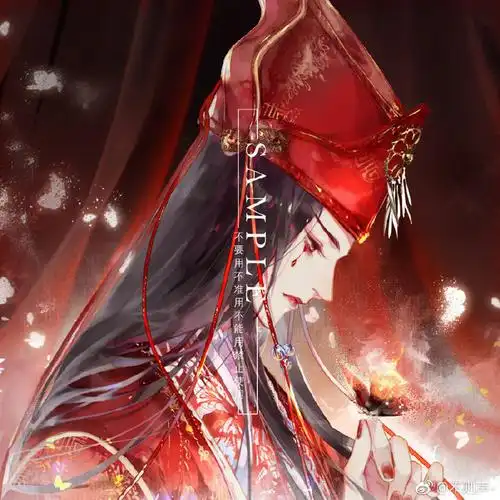 78不则声作品古风美男手绘蝴蝶红衣妖孽帅哥插画漫画