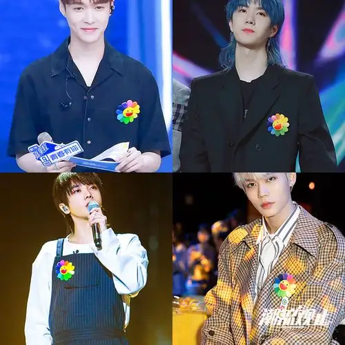 潮流观止村上kaikaikiki彩色太阳花胸针挂件王一博一博包挂件