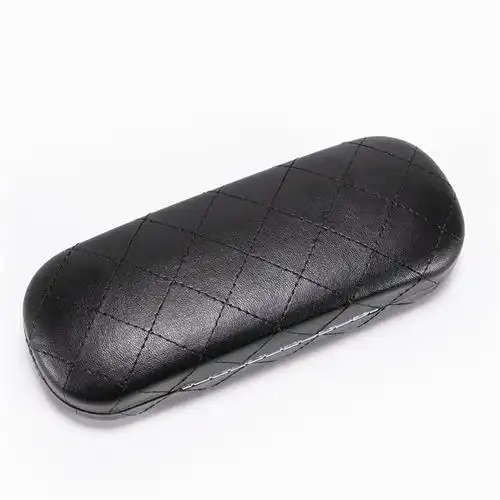 时尚高档光学近视镜眼镜盒子缝纫格线包装盒眼镜盒铁盒定logo制做