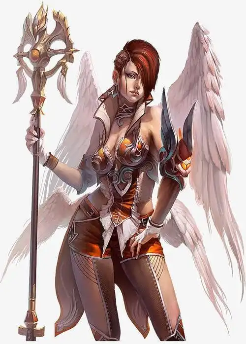 粉色羽翼性感女战士