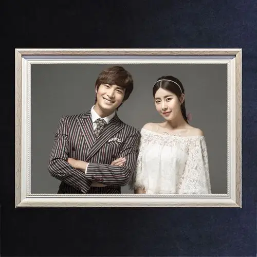 影楼婚纱照相框挂墙结婚婚纱照片放大制作大尺寸相片框定制卧室洗