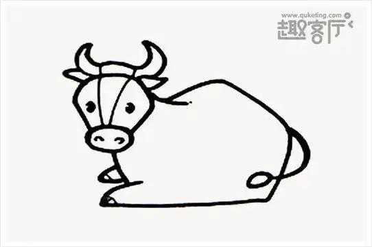 躺着的牛的简笔画