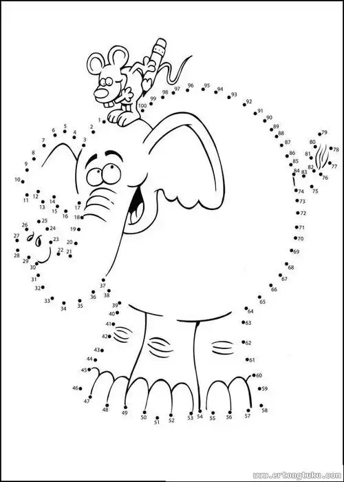 数字连线画海豹