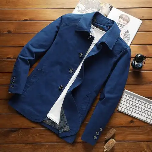 newlake男士棉外套春季薄款夹克衫风衣男装春秋装35中年外衣服上衣40