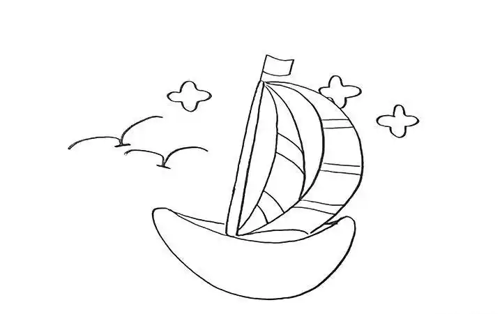 帆船怎么画_简笔画教程_简笔画大全