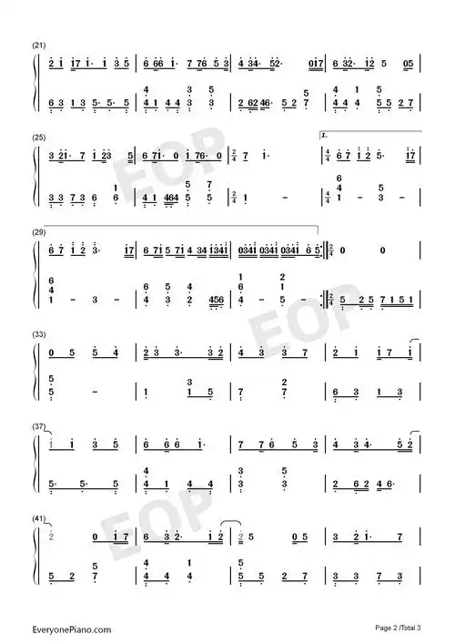 只是太爱你-张敬轩双手简谱预览2