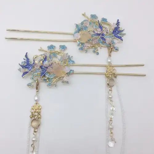 超仙流苏古装汉服配饰头饰主冠发冠发簪发夹套装古风发饰 hf175【图片