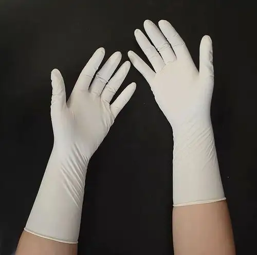 一次性手套12寸加长加厚白丁晴橡胶乳胶维修手套食品防油耐用批发